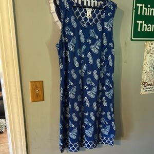 Kim Rogers Navy and White Paisley Mini Dress